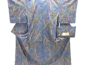 クリスマスセール大特価品　草葉模様織り出し本場泥大島紬着物(5マルキ)